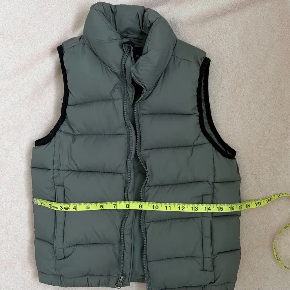 Gap Kids Small Gray Puffer Vest Quilted Zip Up Lightweight Outerwear